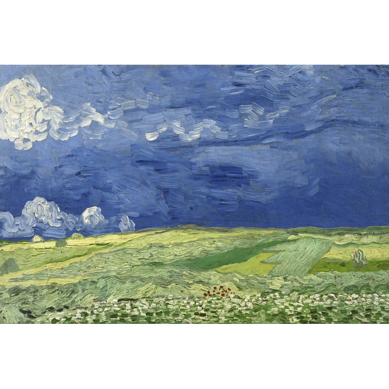 «Autie Wheatfield Under Thunderclouds on Canvas» par Vincent Van Gogh, reproduction, H 8 po x l 12 po