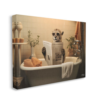"Wild Cat In Bathaign" par RB sur toile