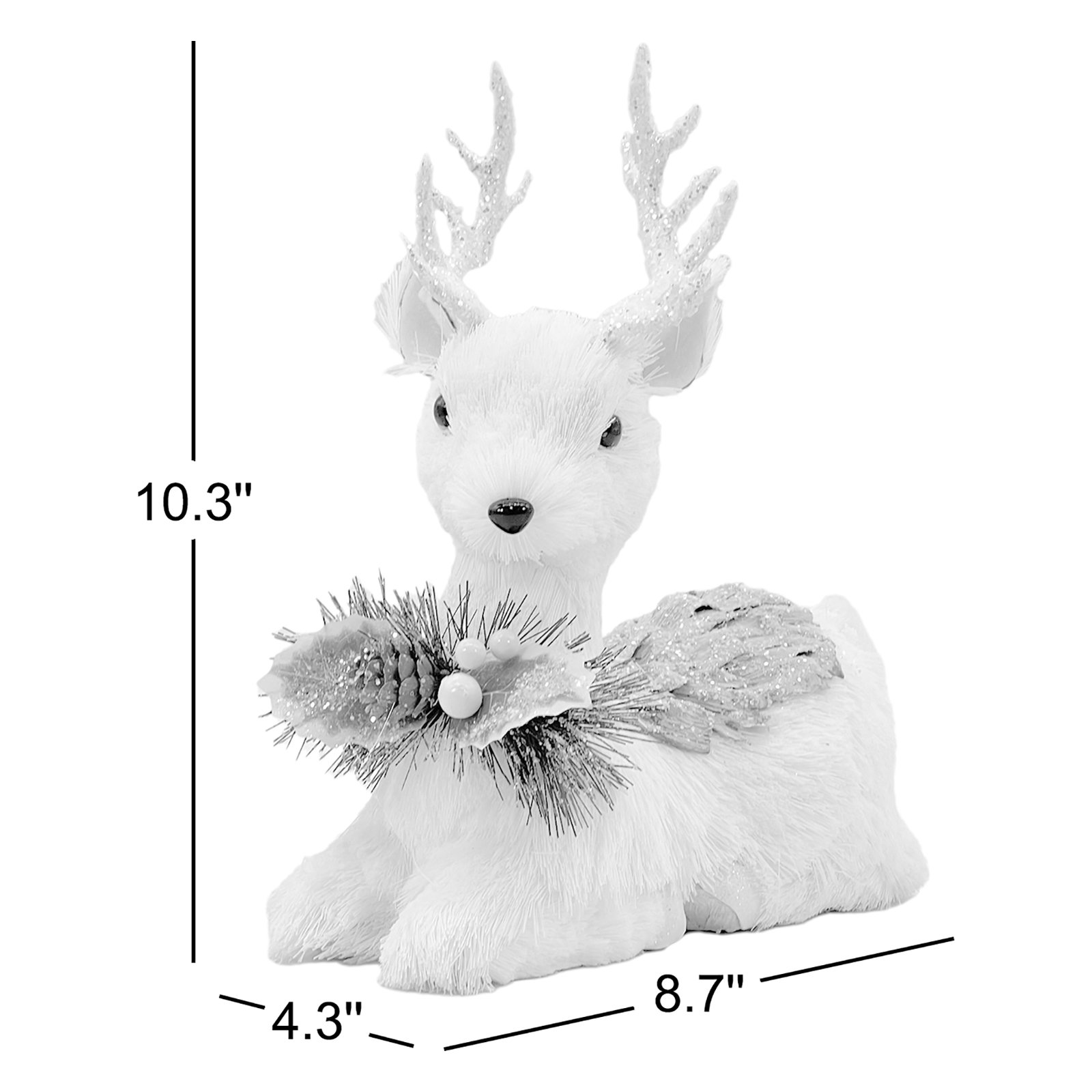 Small White Reindeer Figurine