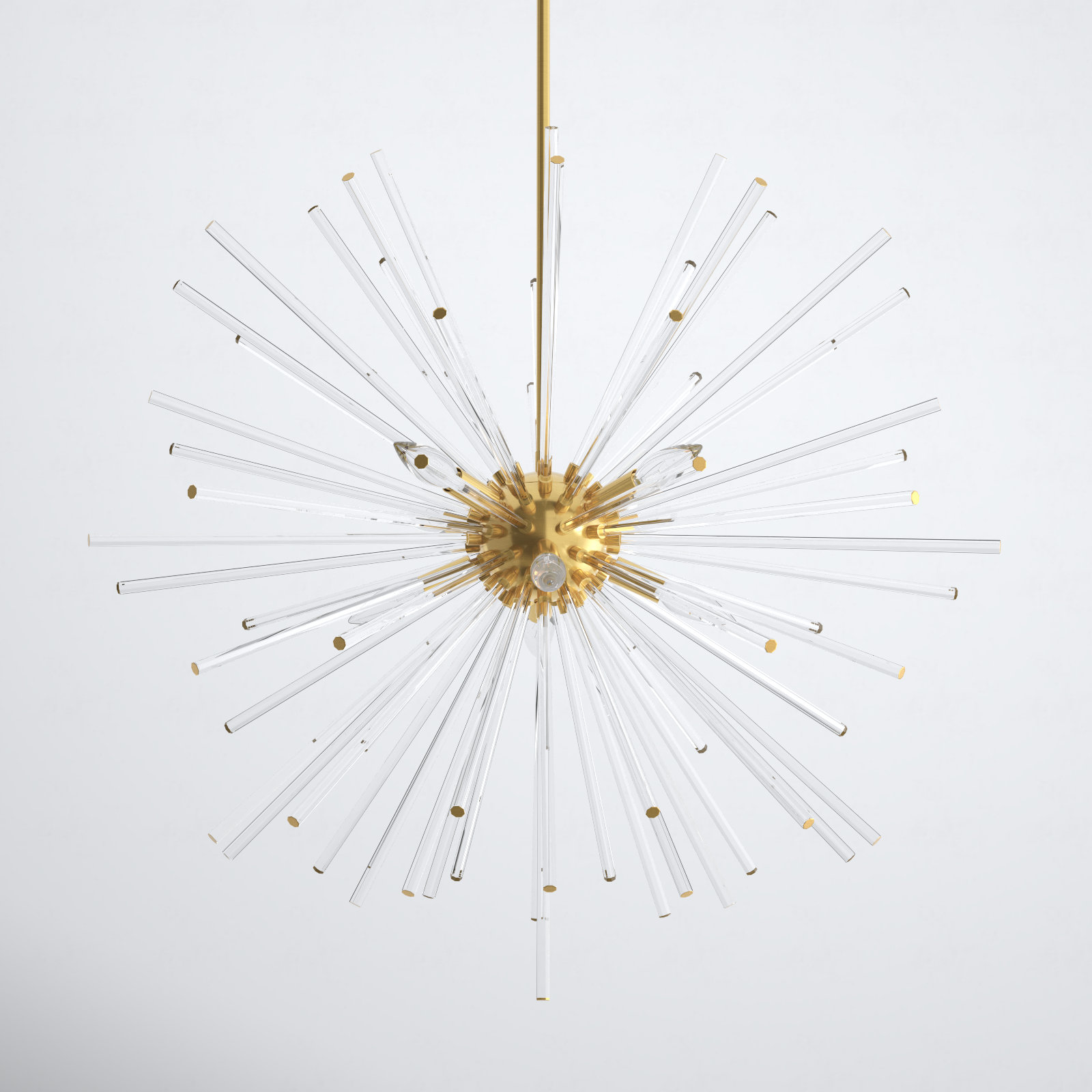 Ryzen 6 - Light Dimmable Sphere Chandelier, Satin Brass, 34'' H x 34'' W x 34'' D