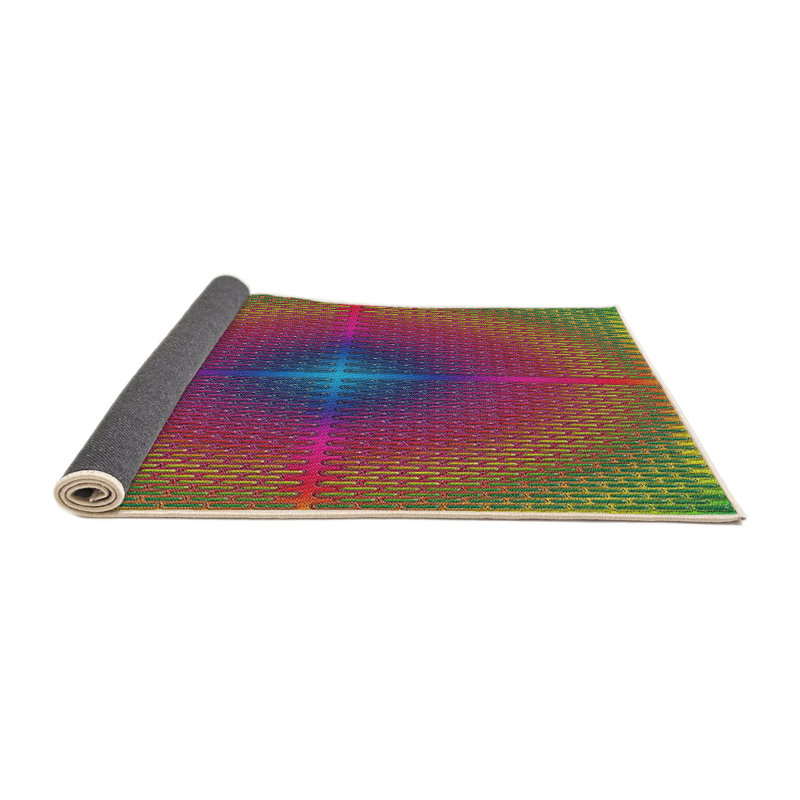 Jaune Tapis décoratif, Rond 3 pi