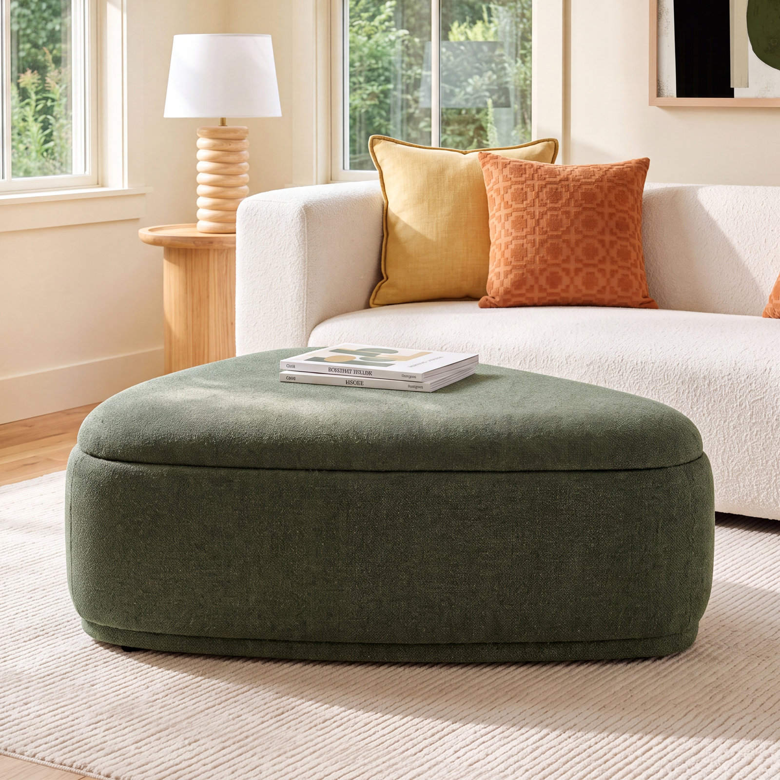 Adna 44" Storage Ottoman, Mellow Forest Chenille