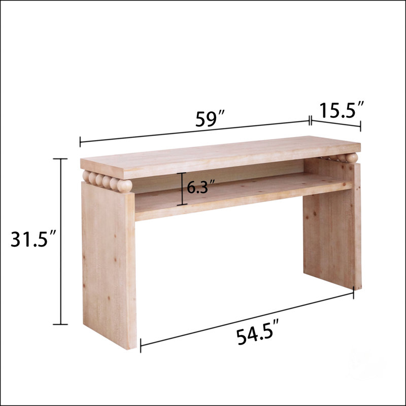 Console polyvalente pour le hall d'entrée, le couloir ou le salon avec rangement ouvert et design rustique moderne
