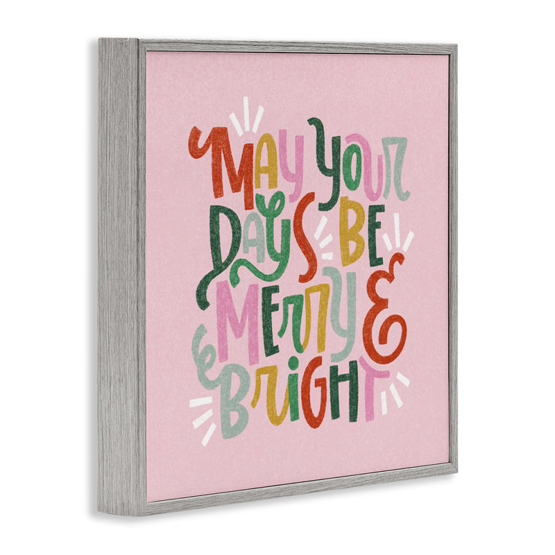Estampe numérique pastel «Merry & Bright», design par Sarah Hickman, H 12 po x l 12 po, Estampe numérique Farmhouse