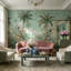 Décoration murale amovible oiseaux tropicaux vert-757873313-757873312