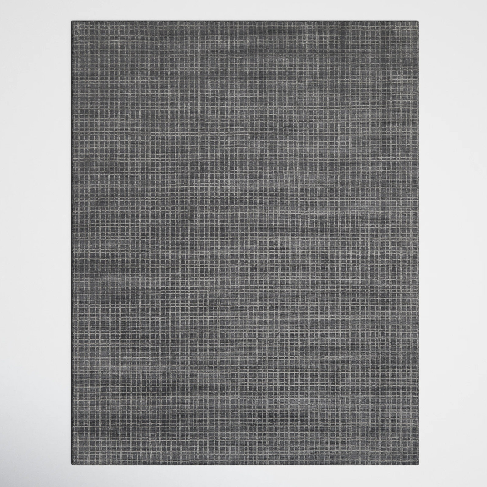 Hannon Gray Hand-Woven Geometric Rug, Rectangle 7'9" x 9'9"