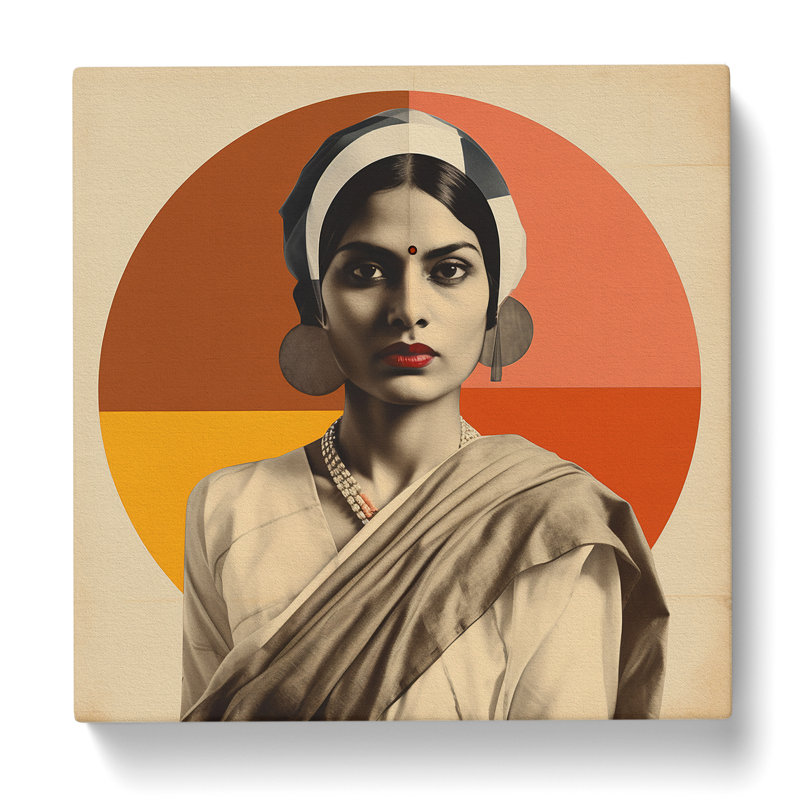 Indian Woman Bauhaus - Wrapped Canvas
