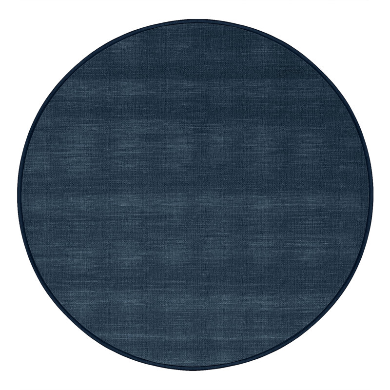 Machine Washable Solid Gray Area Rug, Round 3'
