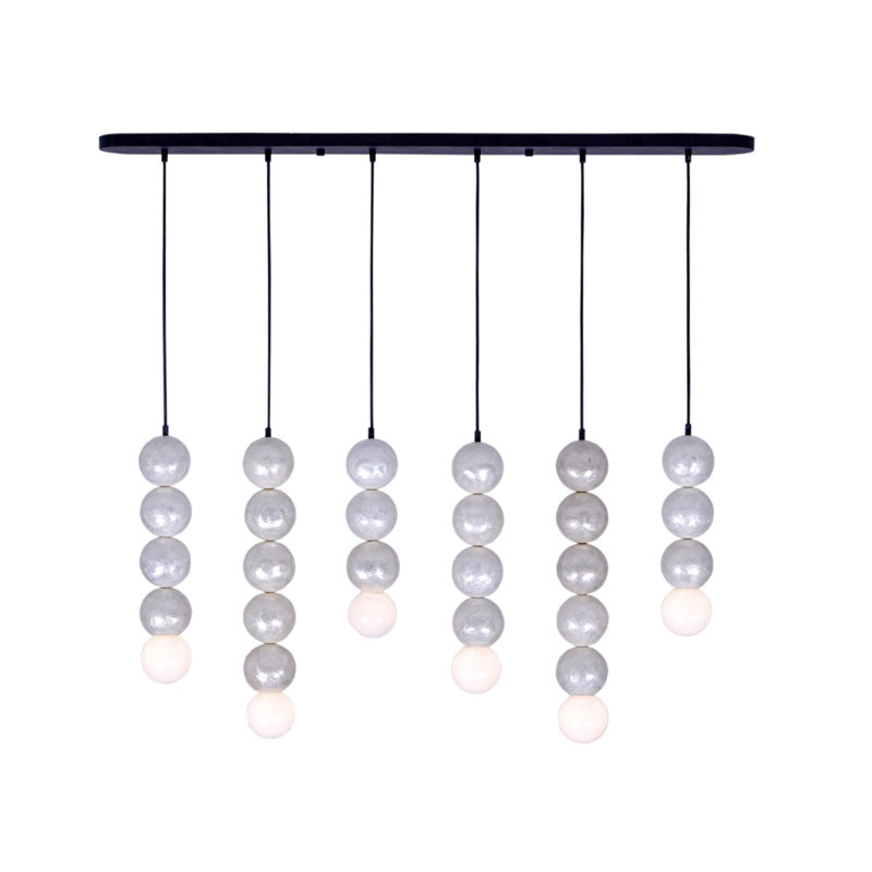 Pearls 6 LT Matte Black Linear Pendant Kalco