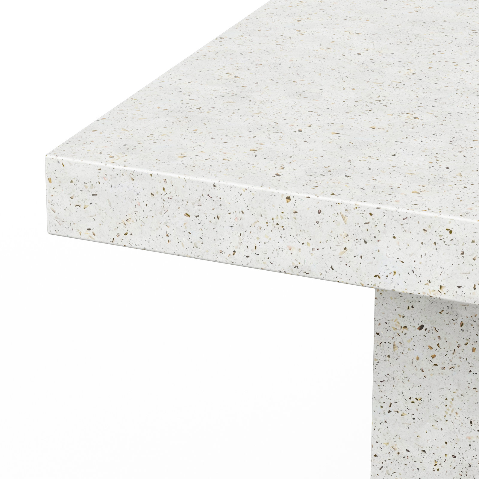 Kareen Pedestal Dining Table, Bar Table (41.75" Height), 82.75" L x 39.25" W, Ivory Terrazo