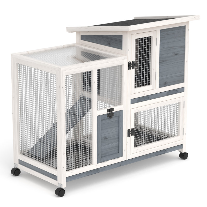 Poulailler en bois, Gris / blanc naturel