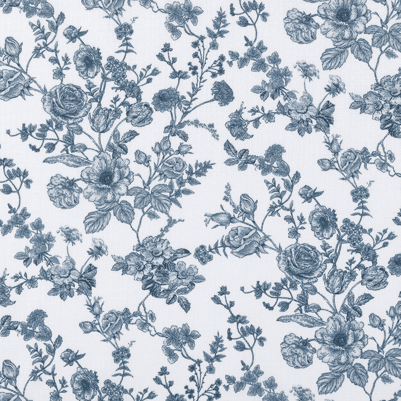 Rideau de cuisine semi-diaphane avec passe-tringle Elodie Tonal, L 54 po x L 36 po, Bleu