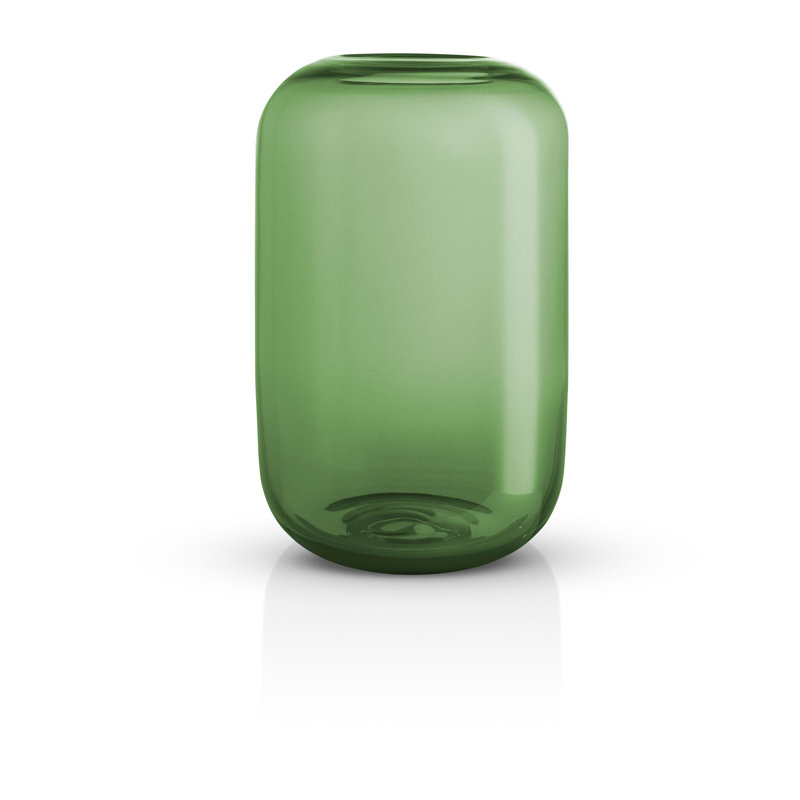 Glass Table Vase, 22cm H x 14cm W x 14cm D, Green