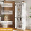 Bibliothèque de rangement à 86 tablettes H 86,7 po x l 23,6 po avec 7 tablettes et portes en verre-332749572