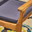 Chaise de salle à manger 2 pièces - chaises d'extérieur élégantes, bois, coussins gris, sièges