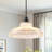 1-Light Dome Ribbed Glass Texture Pendant Light-130737680