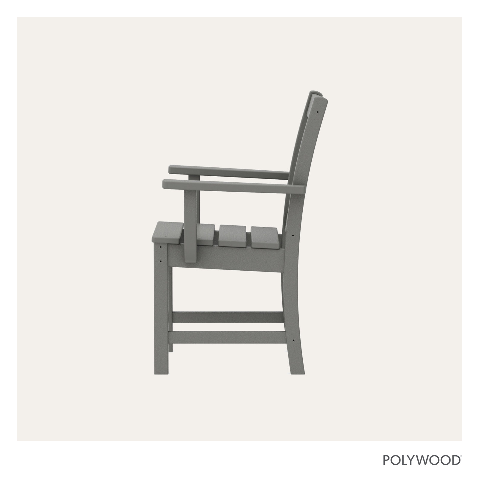 POLYWOOD® Oxford Patio Armchair, Slate Gray