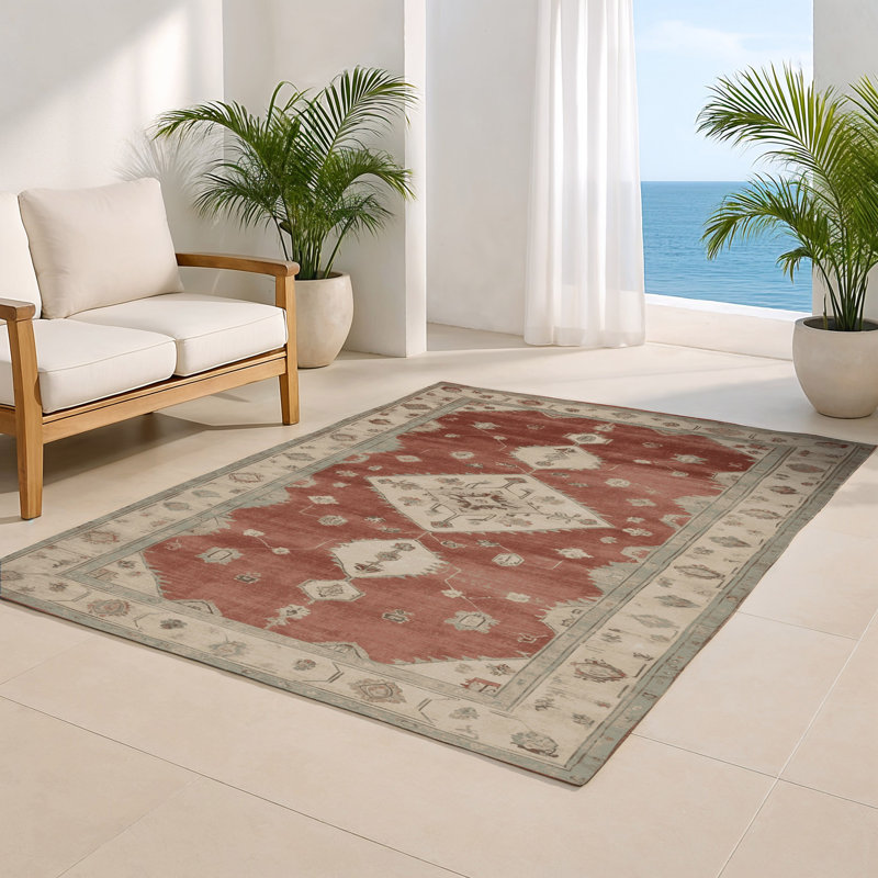 Tapis intérieur et extérieur brun Overdyed, Rectangle 5 pi x 7 pi