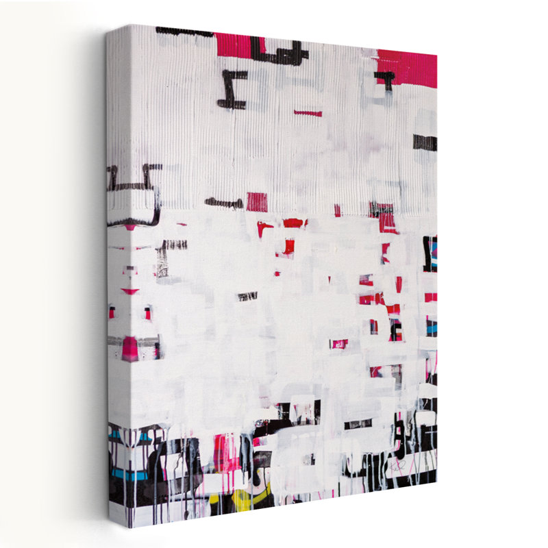 Bits And Bytes - Abstract Black Blue Drips Art, 24" H x 16" W