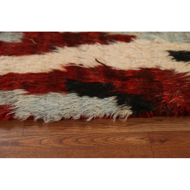 One-of-a-Kind 6'0'' x 9'2'' New Age Rectangle Wool Area Rug in Blue and Ivory