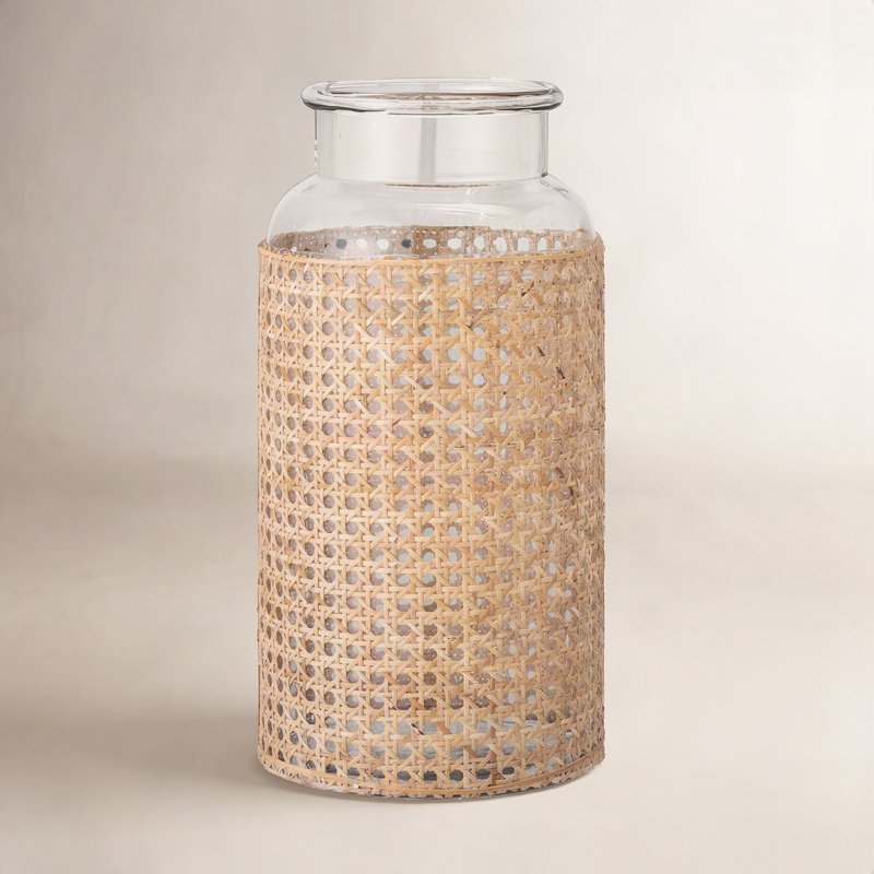 Renaldi Table Vase, 14.5" H x 6.75" W x 6.75" D, Beige
