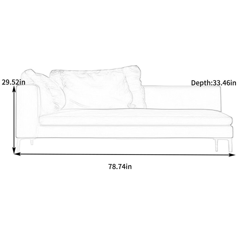Fauteuil inclinable en velours éponge très extensible, Orienté à gauche (vu de face)