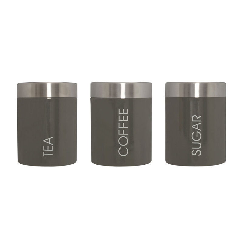 Surrett Metal Jar - Set of 3, Grey