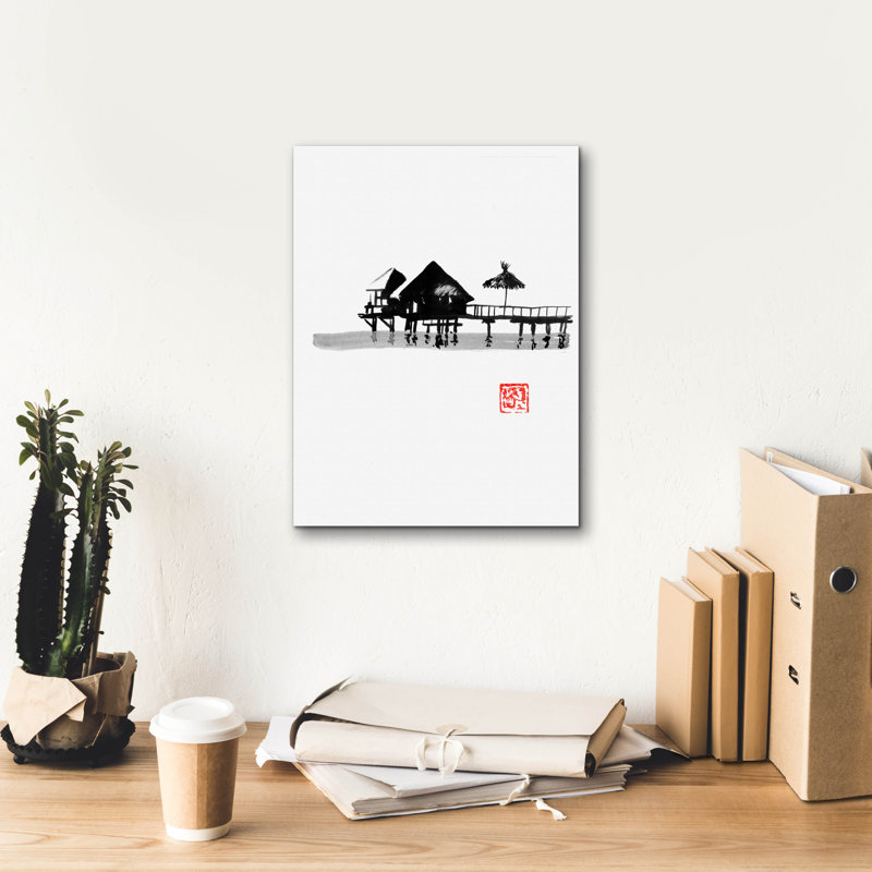 «Bungalow» par Pechane, art mural sur toile, H 16 po x l 12 po x P 0,75 po