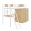 Lit mezzanine simple avec bureau en L et garde-robe-533838844