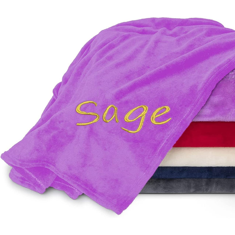 Couverture personnalisée en molleton doux, Mauve, Oui, 40 x 60 pouces