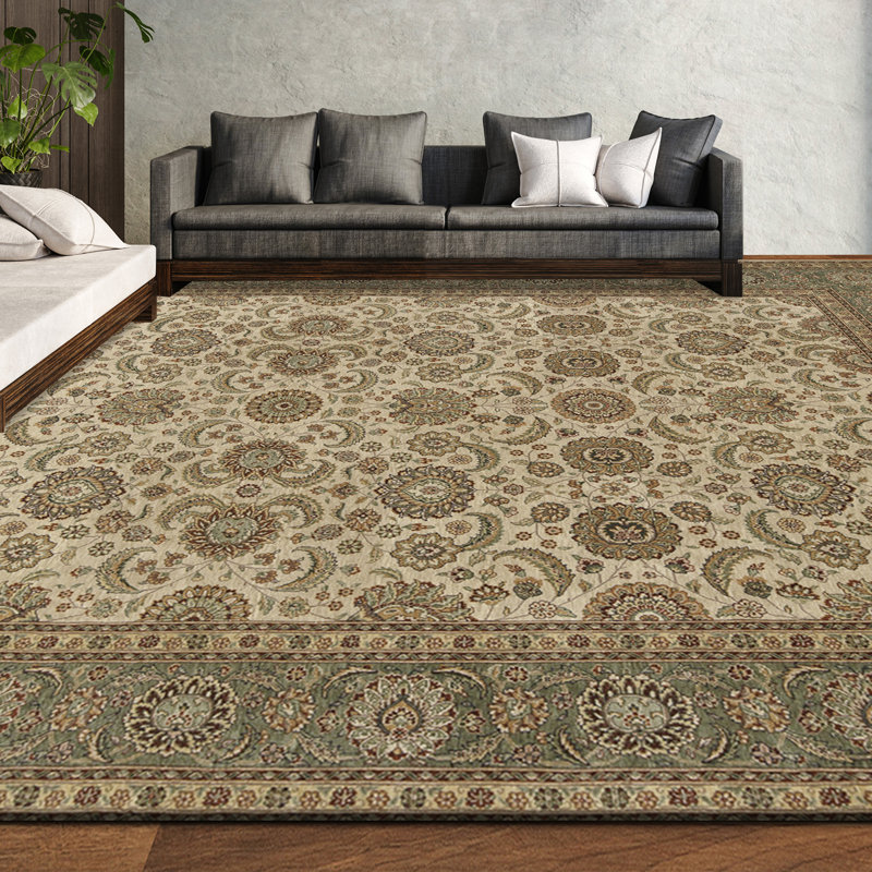 Tapis rectangulaire en laine noué à la main