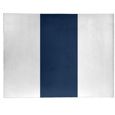 Tapis à rayures en poly-bleu
