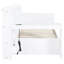 Lit de jour simple avec 3 tiroirs, bureau et ports en blanc - Bois élégant et tiroirs en pin pour une bonne nuit de sommeil-130576478-130576479