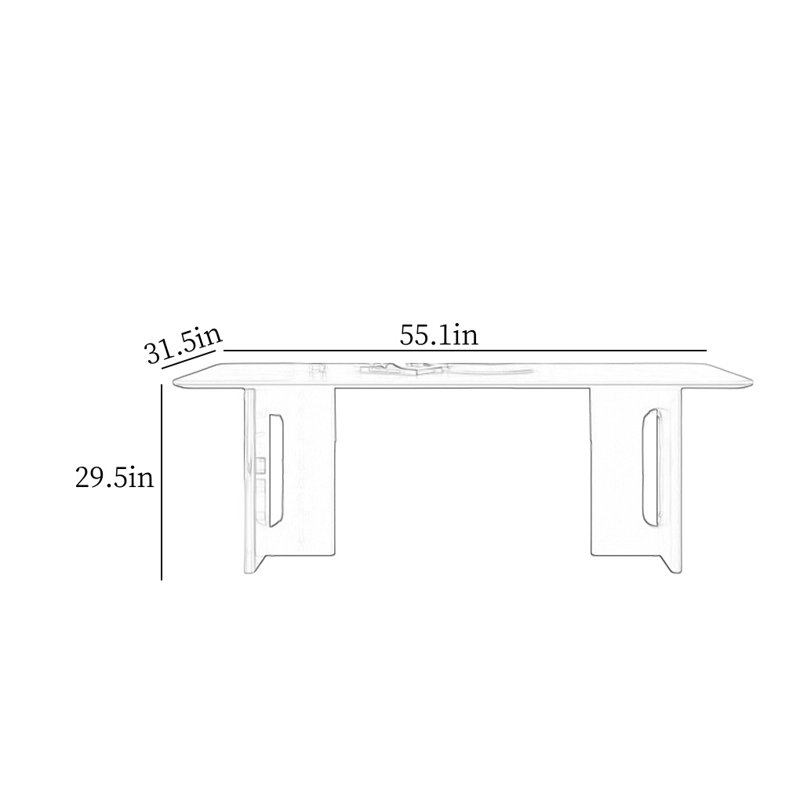 Table de salle à manger Simple Simple, H 29,5 po x L 55,1 po x l 31,5 po