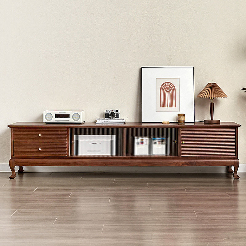 Meuble télé moderne et minimaliste avec rangement, H 17,72 po x L 82,68 po x l 16,54 po
