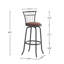 Ensemble de bar 3 pièces, table de bar à hauteur de comptoir industrielle avec 2 chaises avec dossier en métal