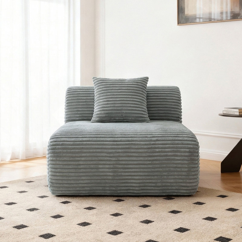 Canapé Boneless, canapé modulaire compressé, Gris antique