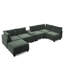 Canapé modulaire en nuage de 121 po de large avec console intelligente, canapé-lit convertible en forme de U avec haut-parleur Bluetooth, ports USB / Type-C, rangement caché et 6 coussins décoratifs-130629327