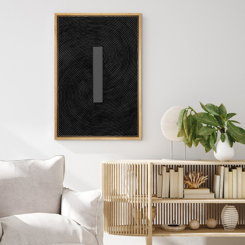 «Geometric Line» géométrique gris noir champ couleur collage abstrait formes minimaliste contemporain nordique décoration murale sur toile