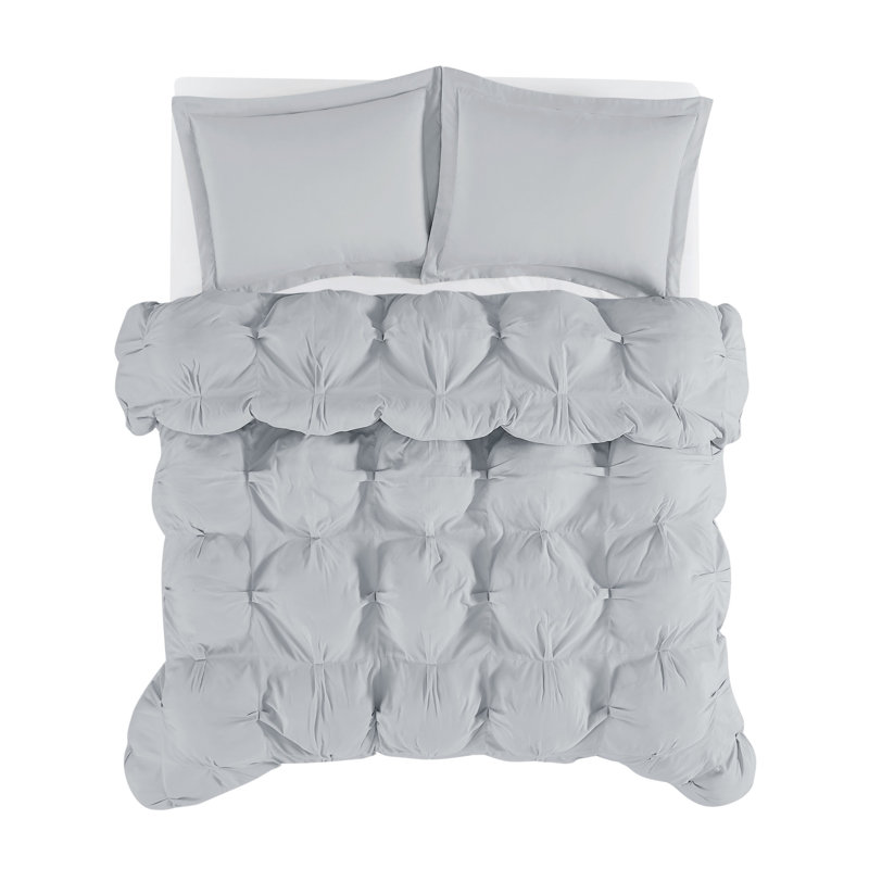 Ensemble d'édredon en nuage Trûly Soft - bourre, microfibre douce, gris, Édredon très grand et 2 taies décoratives stand