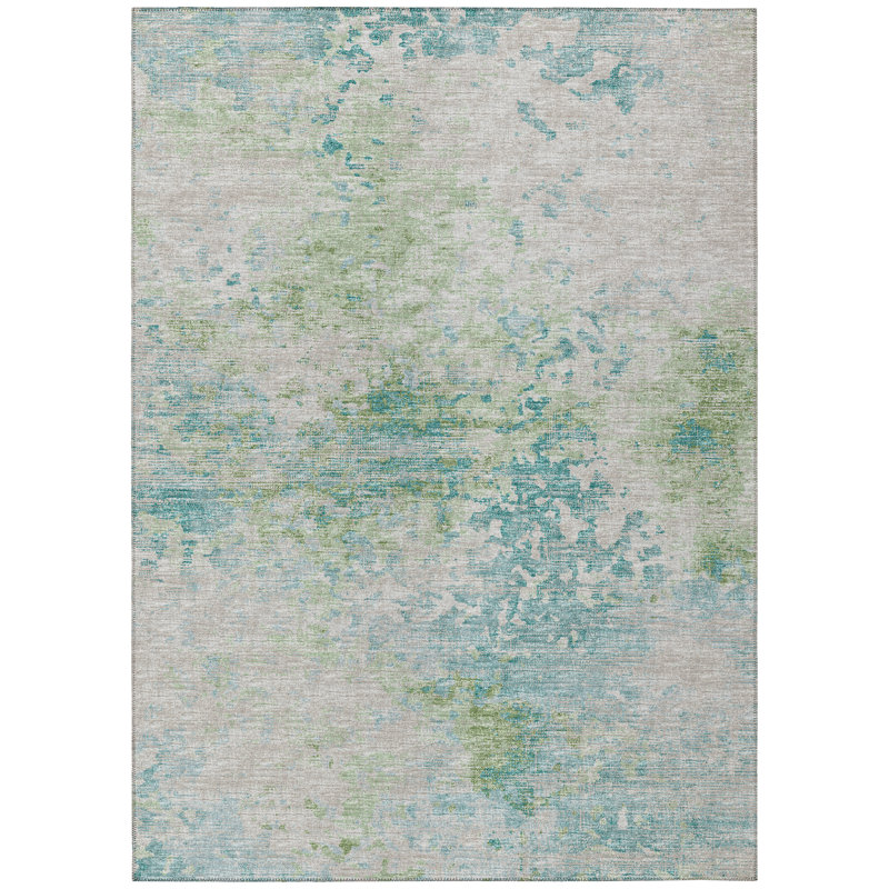 Waltrud Washable Abstract Indoor / Outdoor Rug, Rectangle 8' x 10'