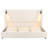King Size, Upholstered Bed Frame, Beige, High Wingback Headboard, Adjustable Reading Lamp, Port, Soft Foam, No Box Spring, Fast Setup Wingback, Easy