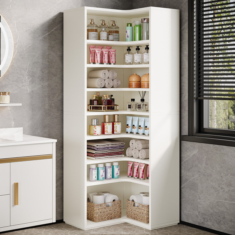 8-tier Corner Bookshelf With Detachable Shelves