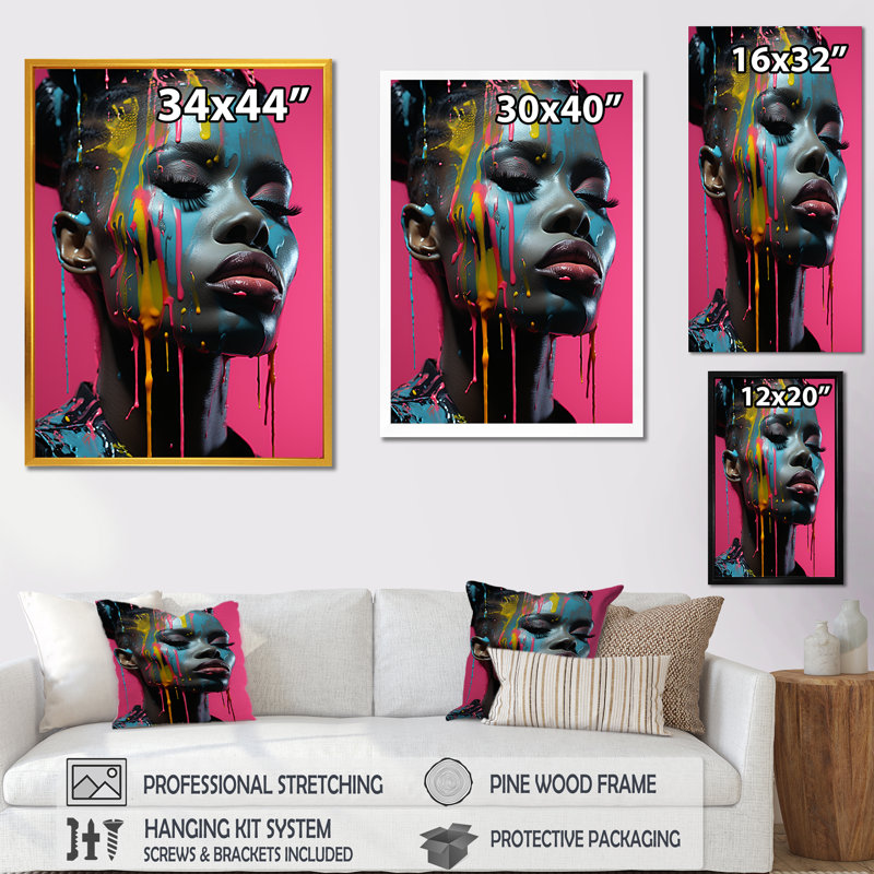 «Bold Balance On Woman Mohawk Fashion Expression IV», Toile tendue, 40" H x 30" W