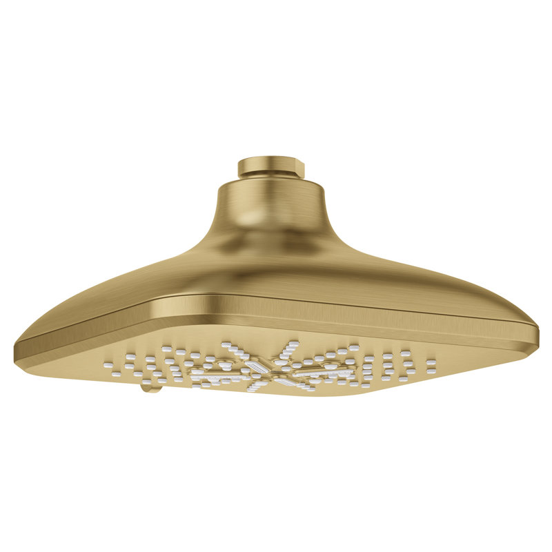Jet Fixed Shower Head with DreamSpray, Brushed Cool Sunrise