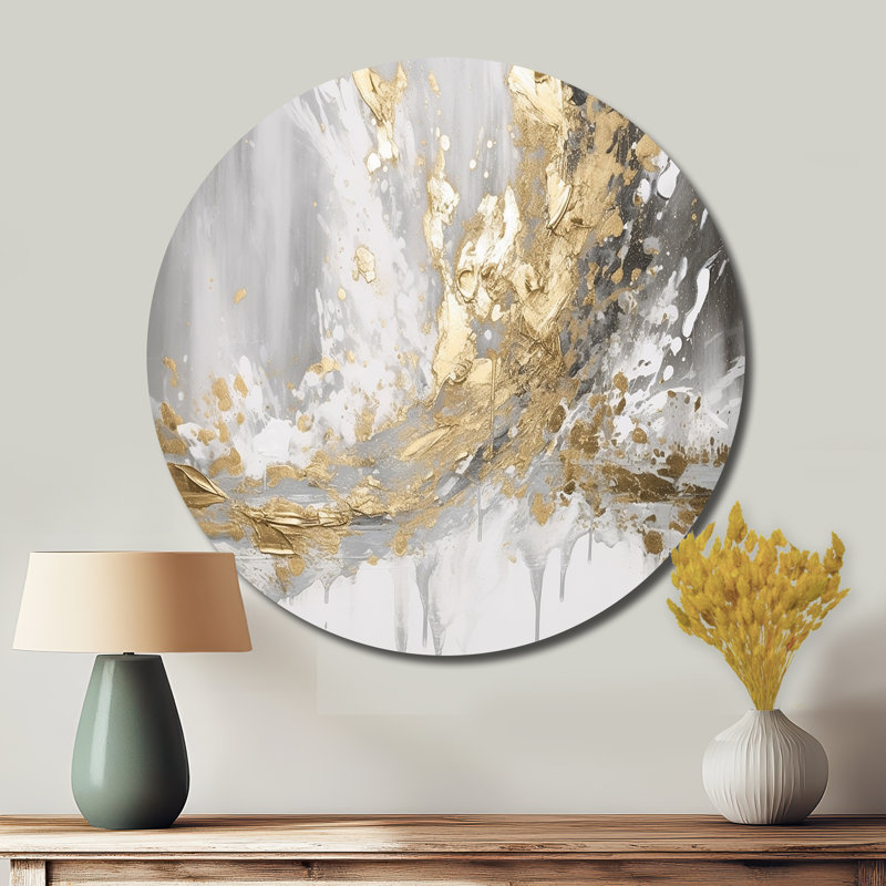 Flynn - Art abstrait rond en métal, H 36 po x l 36 po 