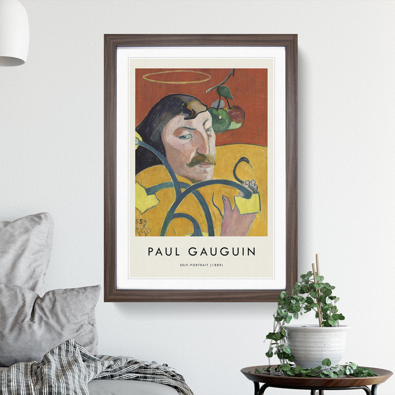 Self Portrait Vol.2 by Paul Gauguin - Picture Frame Painting, Walnut, 65cm H x 48cm W x 2cm D