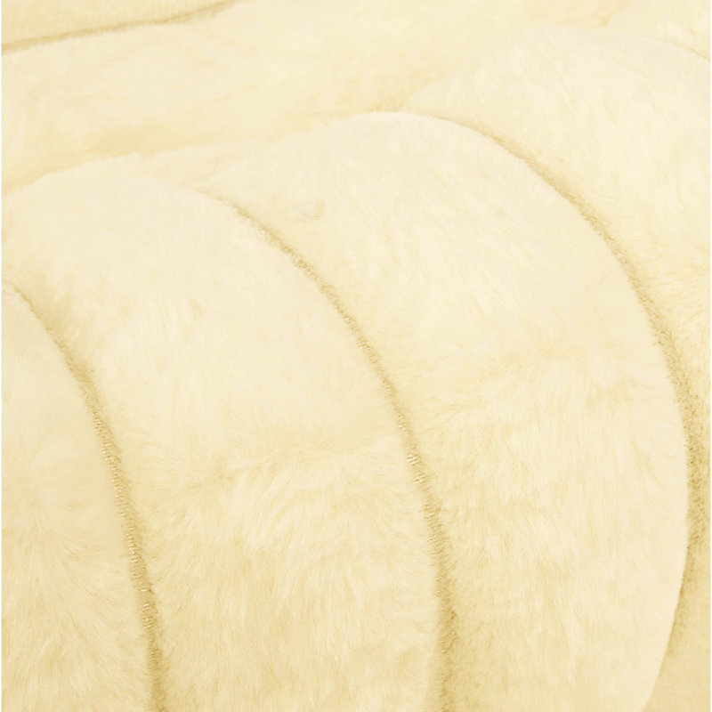 Faux Fur Pet Bed, Yellow, 60cm W x 60cm D