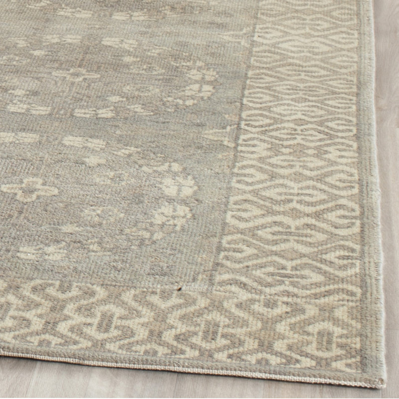 Oushak Oriental Hand-Knotted Wool Gray Area Rug, Rectangle 6' x 9'