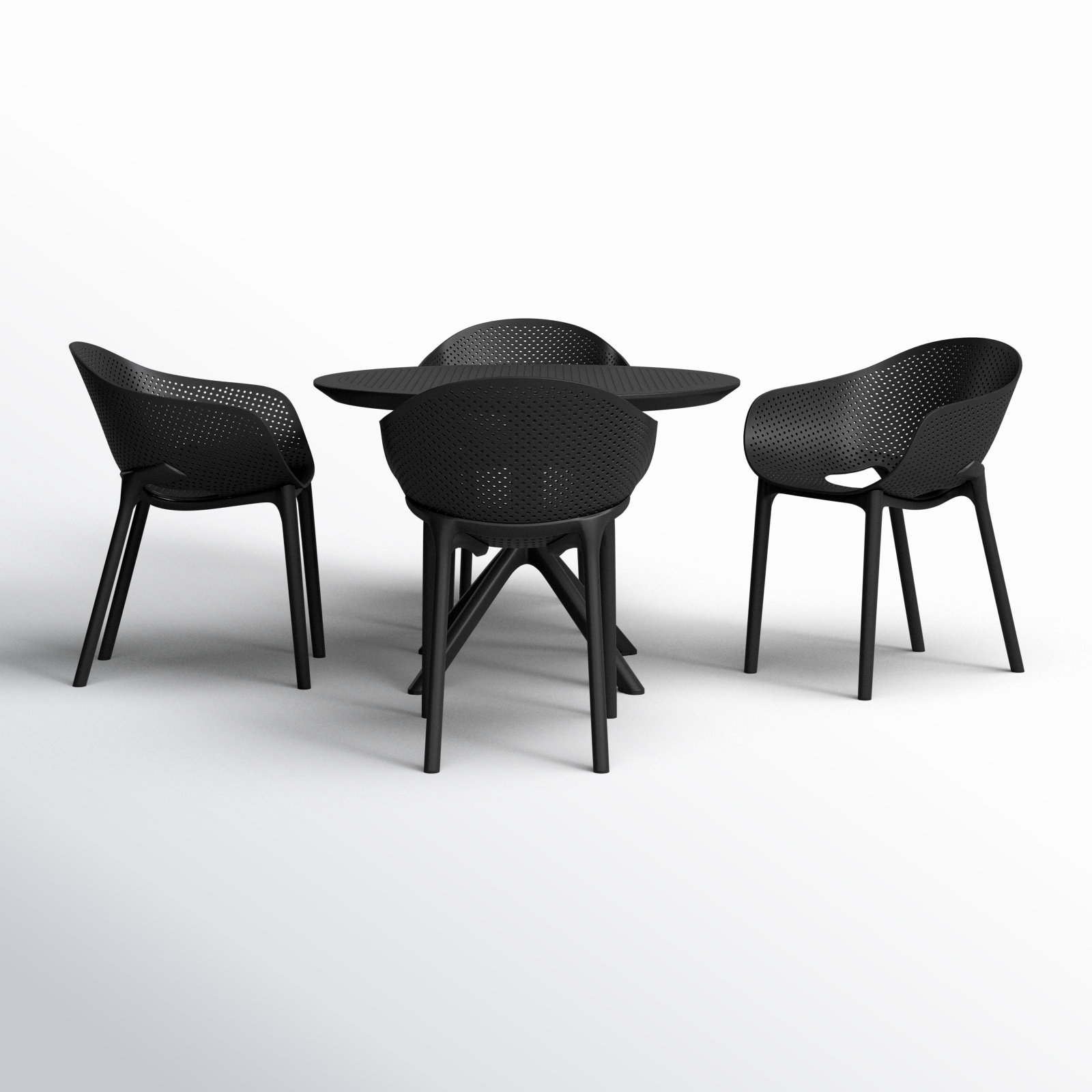 Farrah 41" Patio Dining Set, Black